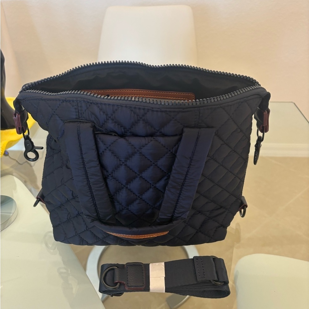 Quilted Black Tote Bag